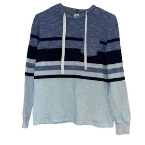 Women’s Quicksilver Blue Striped Hoodie Size Small